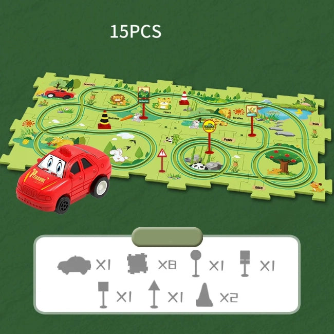 Children’S Fun Learning Car Track Puzzle Set
