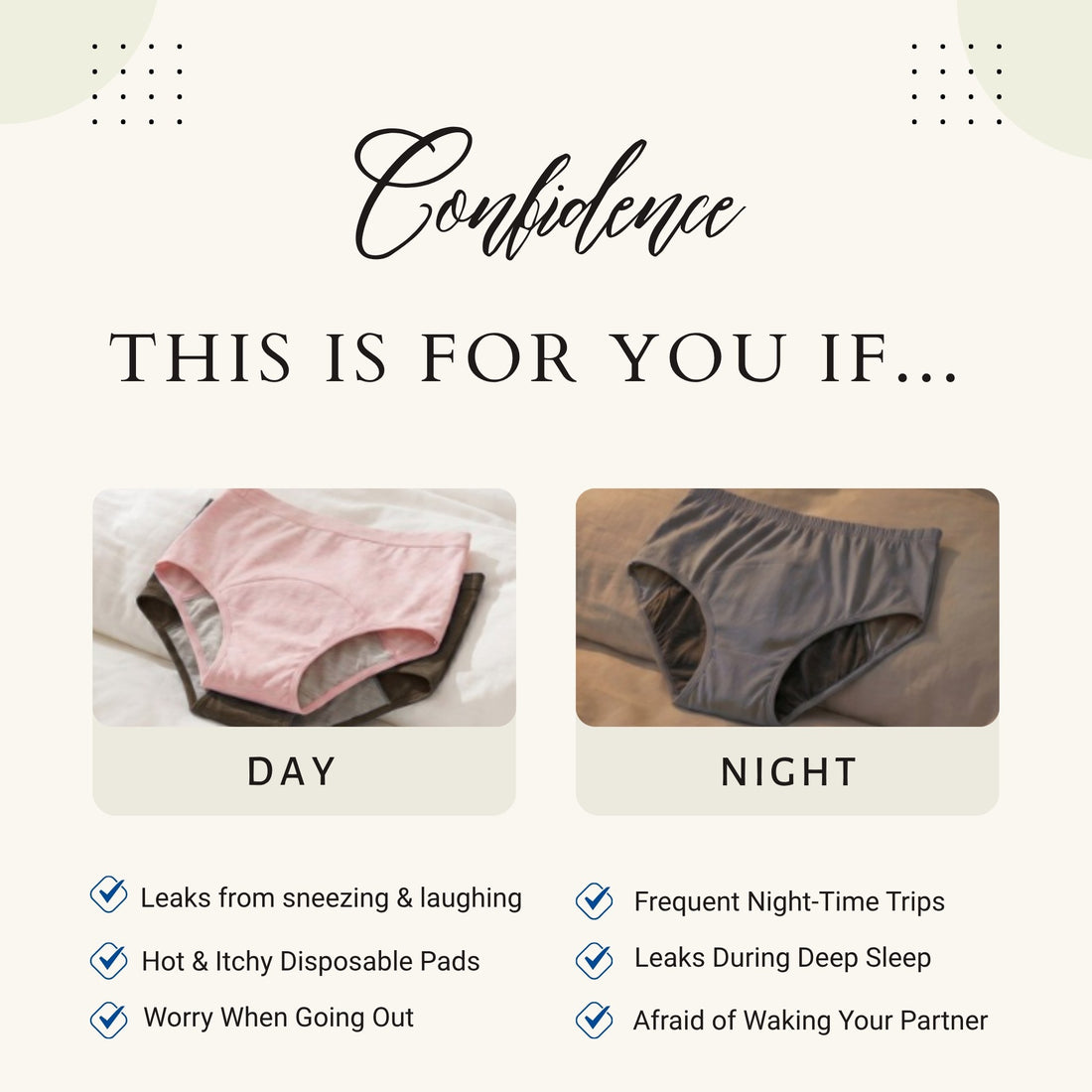 Day-to-Night Leakproof Briefs (3-Pack)