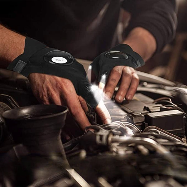 Waterproof Led Fingerless Gloves For Work, Cycling, And Camping
