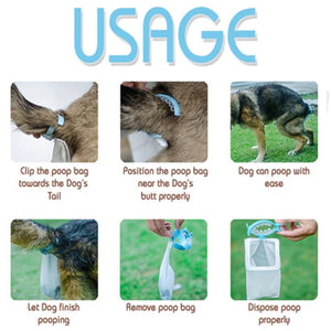 Dog Poop Bag Tail Clip - Hands-Free Automatic Dog Poop Collector