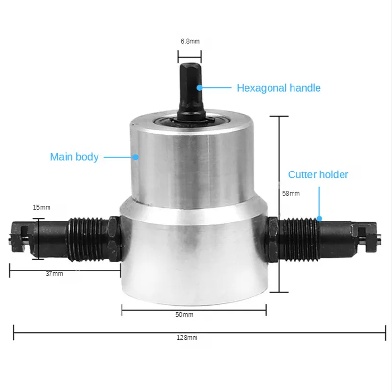 Double Head Metal Sheet Cutter Drill Attachment for Precision Cutting