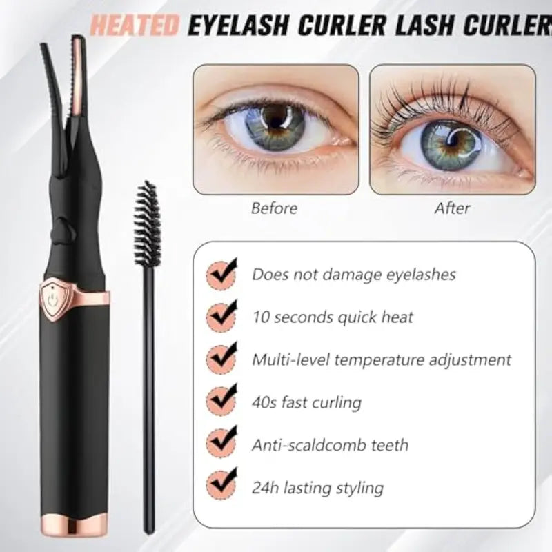 Electric Eyelash Curler Heated, 3 Temperature Mode, Quick Heating, Usb Rechargeable