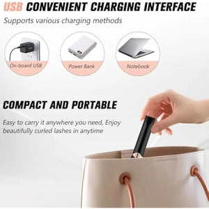 Electric Eyelash Curler Heated, 3 Temperature Mode, Quick Heating, Usb Rechargeable