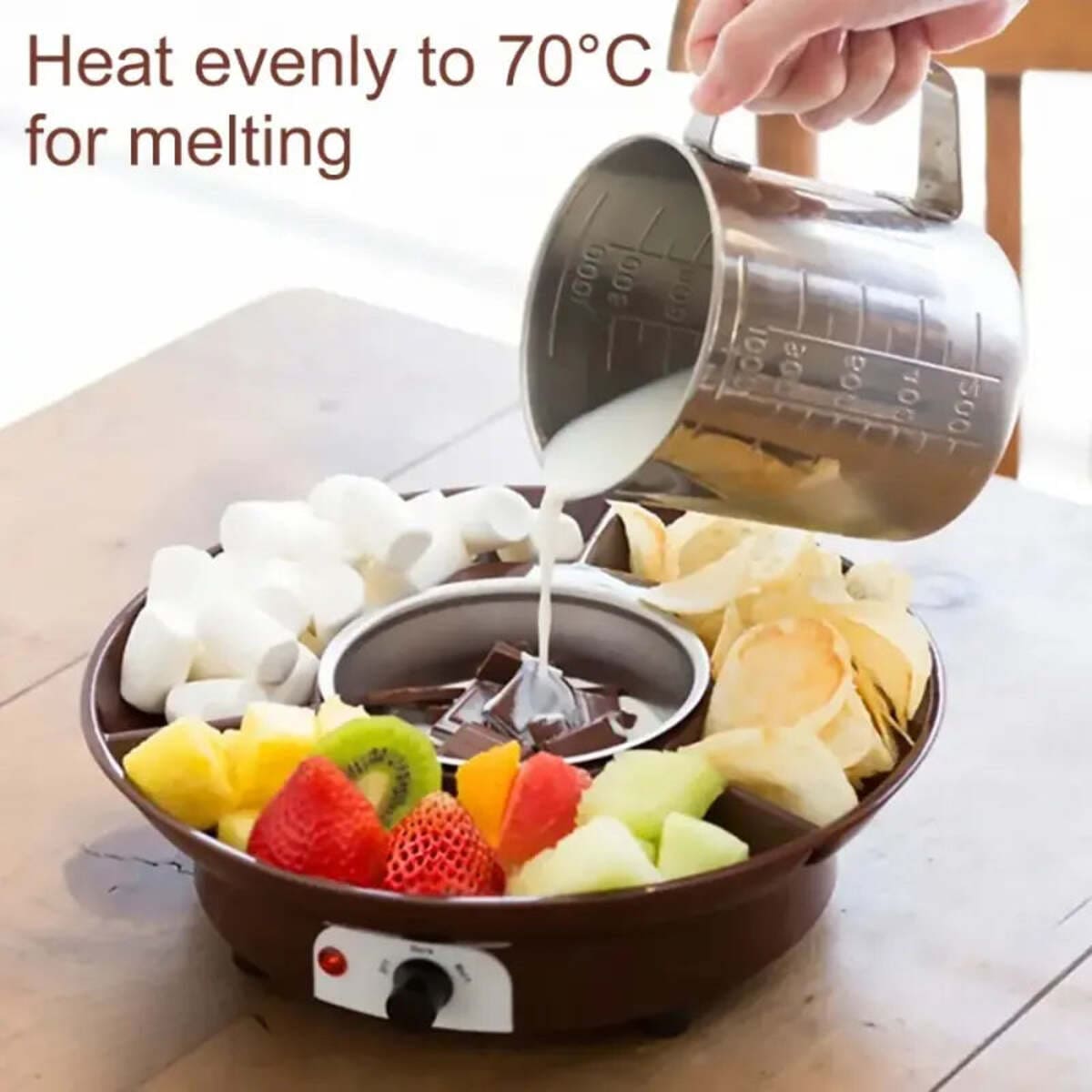 Home Electric Chocolate Fountain Machine with Fondue Pot and Dip Bowl 224821