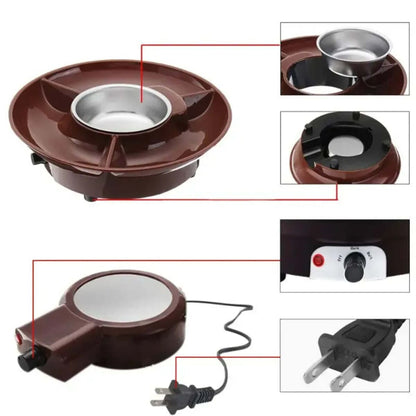 Home Electric Chocolate Fountain Machine with Fondue Pot and Dip Bowl 224821