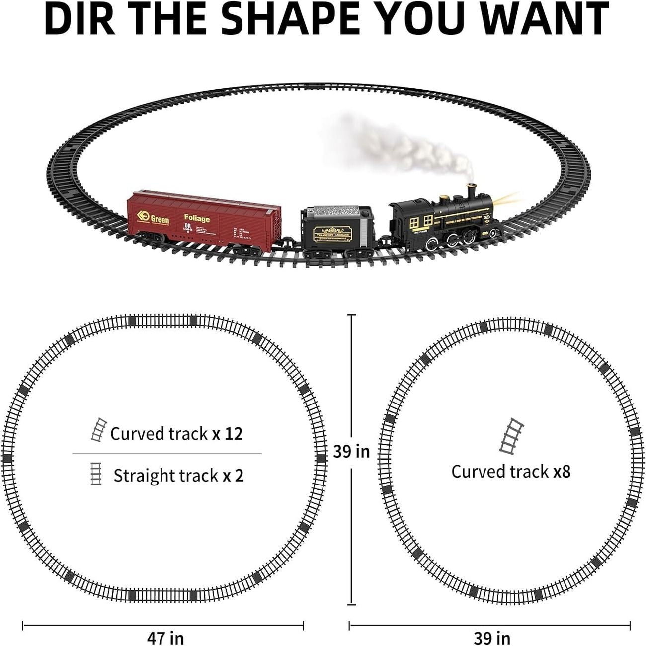 Electric Christmas Train Set - Festive Toy With Flexible Tracks For Magical Winter Evenings