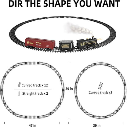 Electric Christmas Train Set - Festive Toy With Flexible Tracks For Magical Winter Evenings