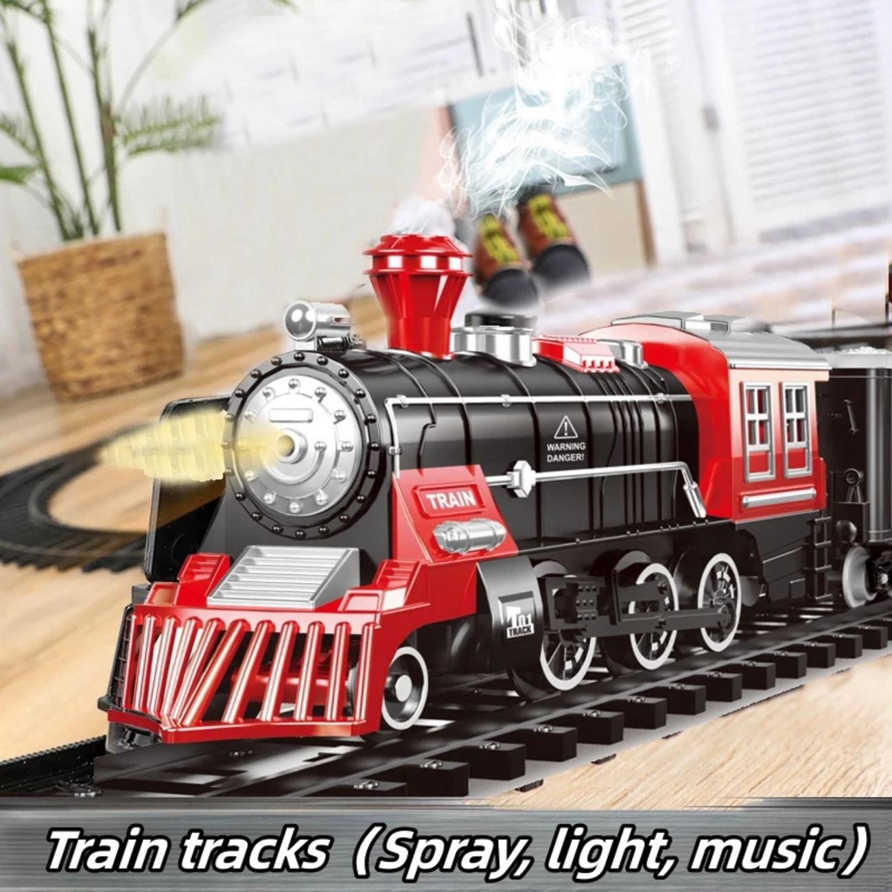 Electric Christmas Train Set - Festive Toy With Flexible Tracks For Magical Winter Evenings