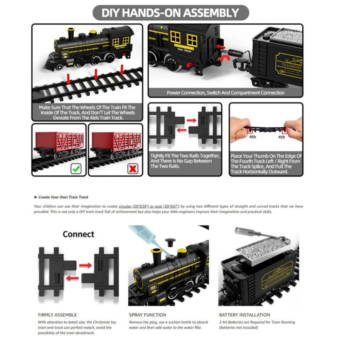 Electric Christmas Train Set - Festive Toy With Flexible Tracks For Magical Winter Evenings 3Y+ 10175725994248-1