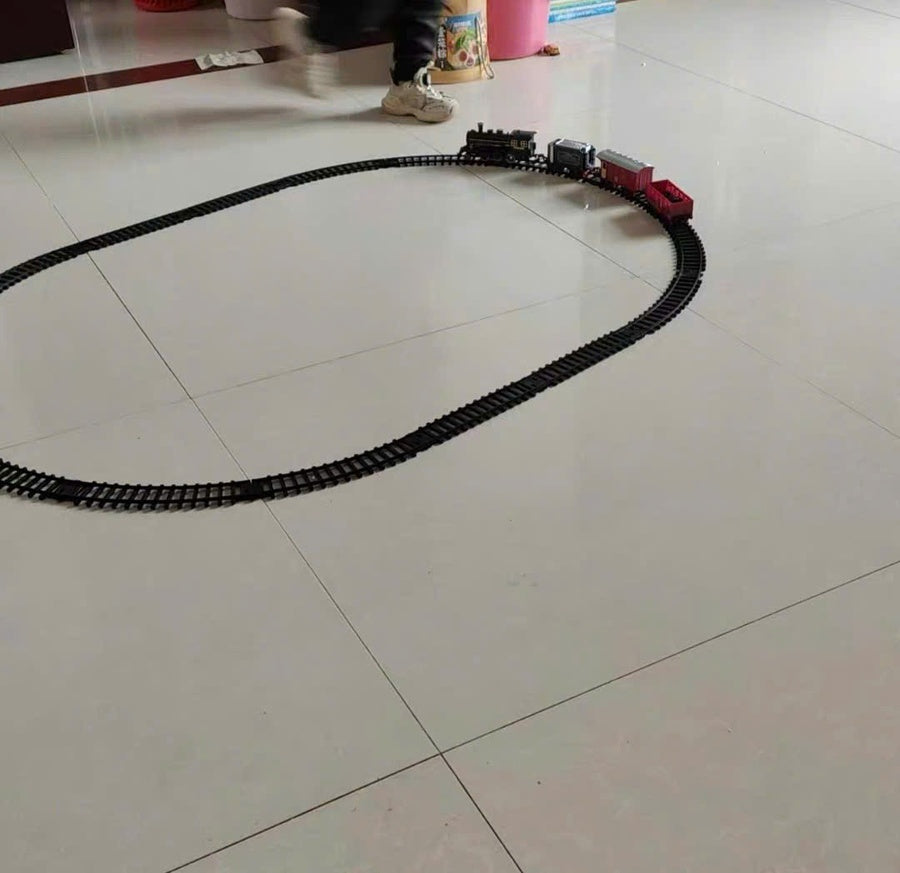 Electric Christmas Train Set - Festive Toy With Flexible Tracks For Magical Winter Evenings