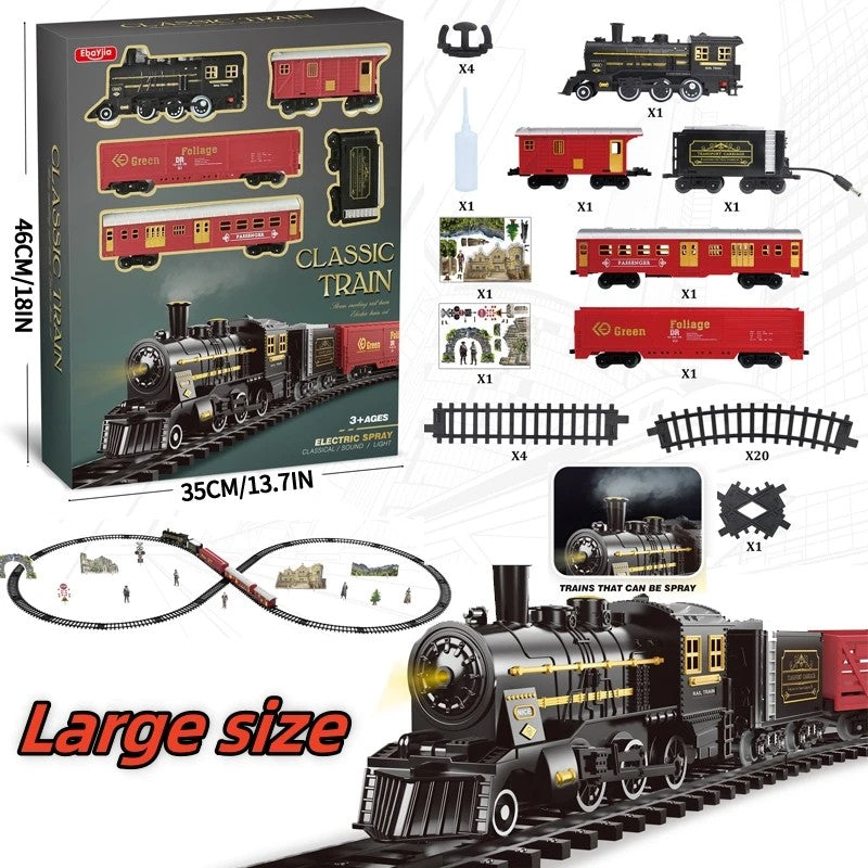Electric Christmas Train Set - Festive Toy With Flexible Tracks For Magical Winter Evenings
