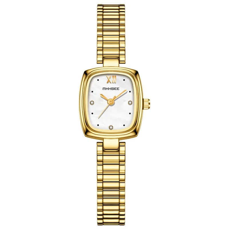 Elegant Rectangular Gold Women Watch 20.5mm