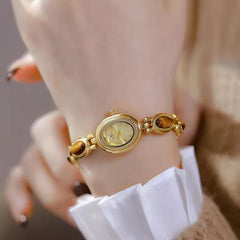 Elegant Vintage Gold Women's Quartz Wristwatch Bracelet 20mm