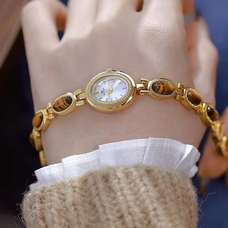 Elegant Vintage Gold Women's Quartz Wristwatch Bracelet 20mm