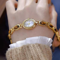 Elegant Vintage Gold Women's Quartz Wristwatch Bracelet 20mm