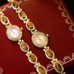 Elegant Vintage Gold Women's Quartz Wristwatch Bracelet 20mm