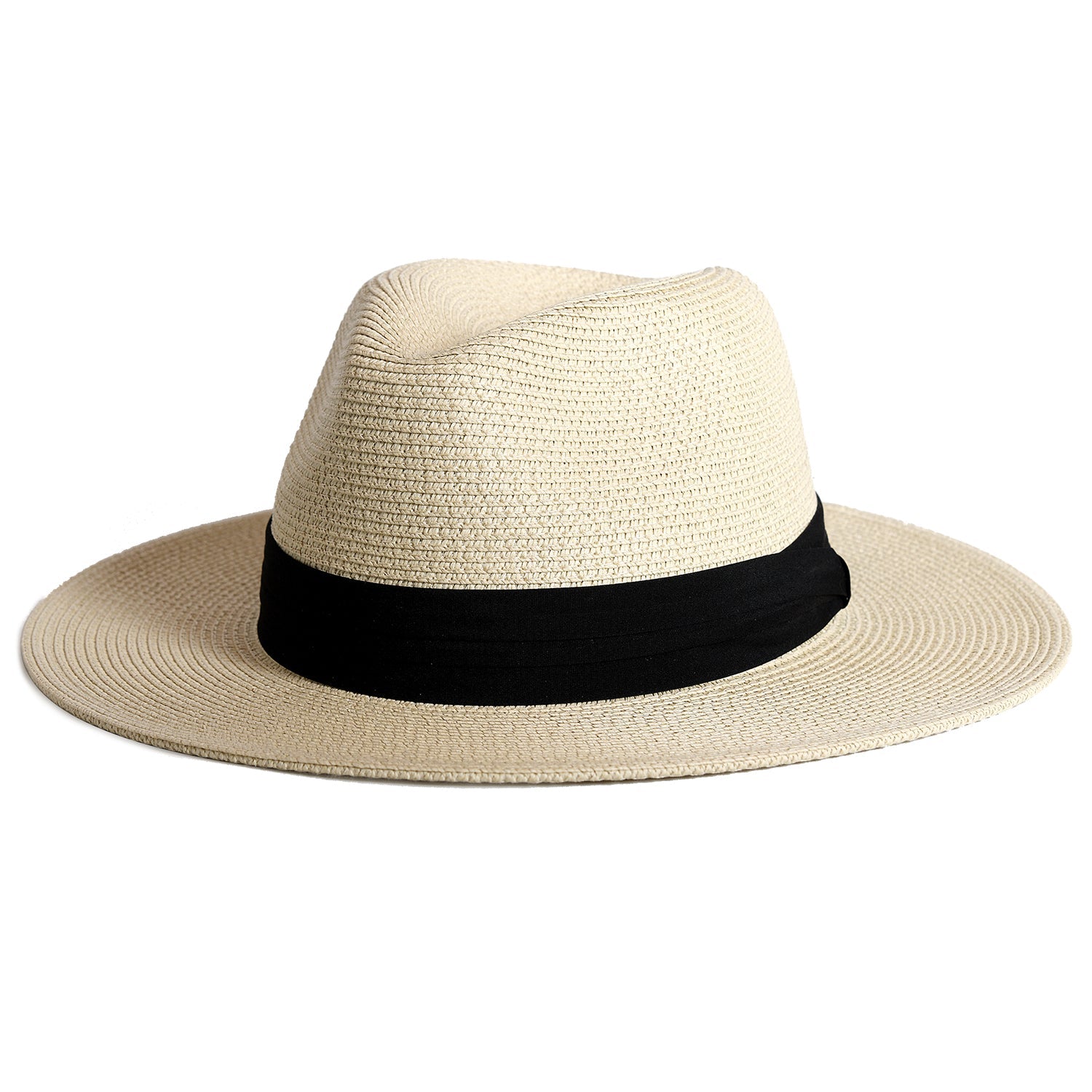 Unisex Panama Straw Sun Hat Wide Brim Uv Protection