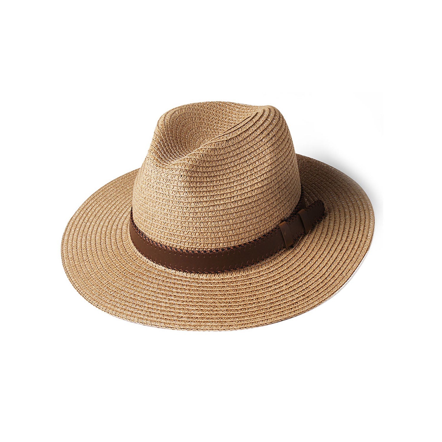 Unisex Panama Straw Sun Hat Wide Brim Uv Protection