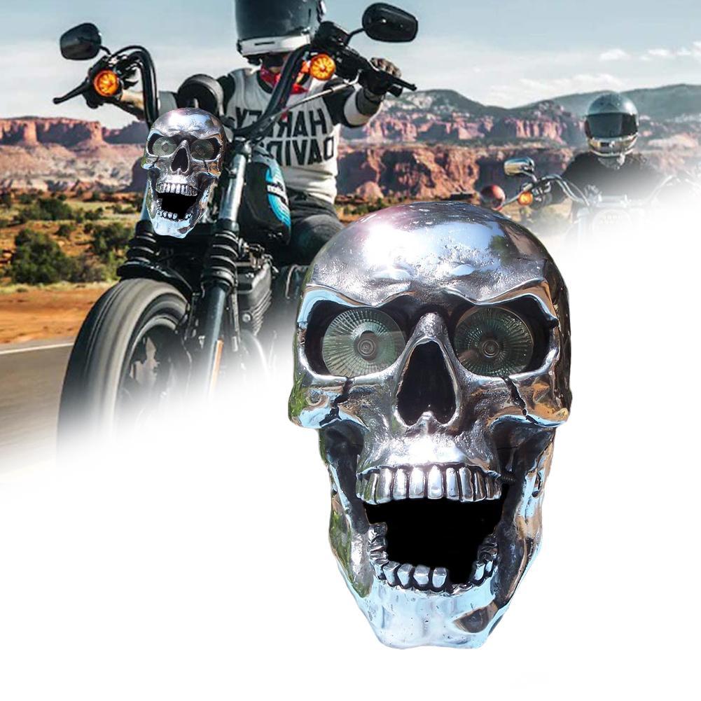 Fashion Halloween Led Motorcycle Resin Skull Headlight