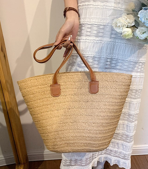 Fashionable Woven Straw Bag For Women - Beach Tote Bag handmade-04