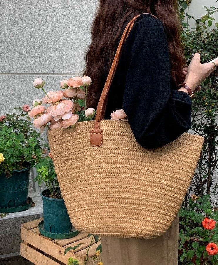 Fashionable Woven Straw Bag For Women - Beach Tote Bag handmade-04
