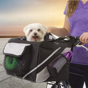 Removable Bicycle Basket For Pets With Adjustable Straps