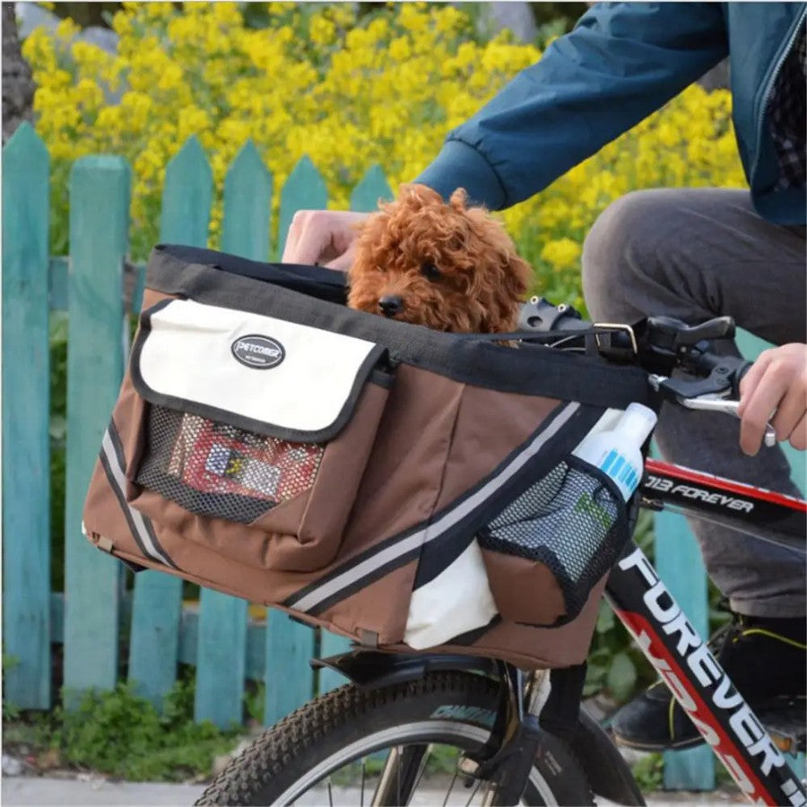 Removable Bicycle Basket For Pets With Adjustable Straps