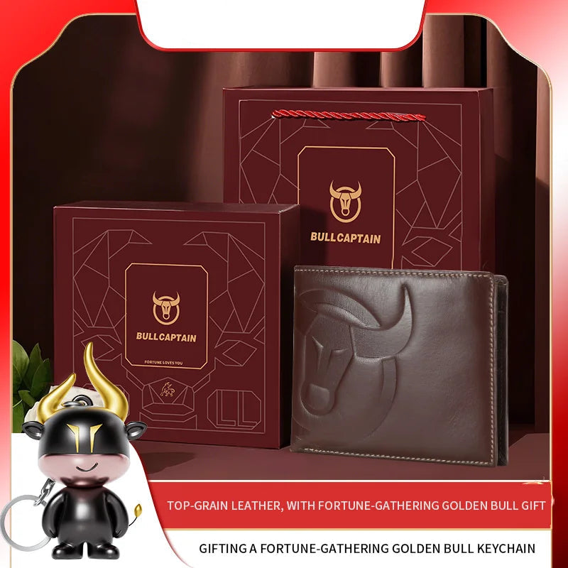 Genuine Leather Rfid Wallet With Coin Pocket For Valentines Gifts For Him