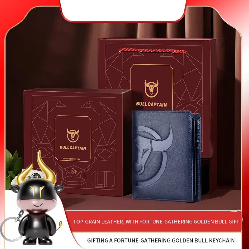 Genuine Leather Rfid Wallet With Coin Pocket For Valentines Gifts For Him