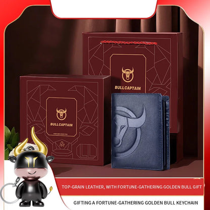 Genuine Leather Rfid Wallet With Coin Pocket For Valentines Gifts For Him