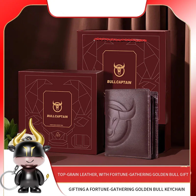 Genuine Leather Rfid Wallet With Coin Pocket For Valentines Gifts For Him