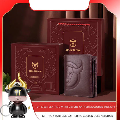 Genuine Leather Rfid Wallet With Coin Pocket For Valentines Gifts For Him