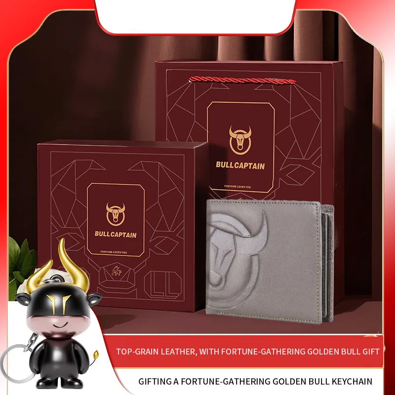 Genuine Leather Rfid Wallet With Coin Pocket For Valentines Gifts For Him