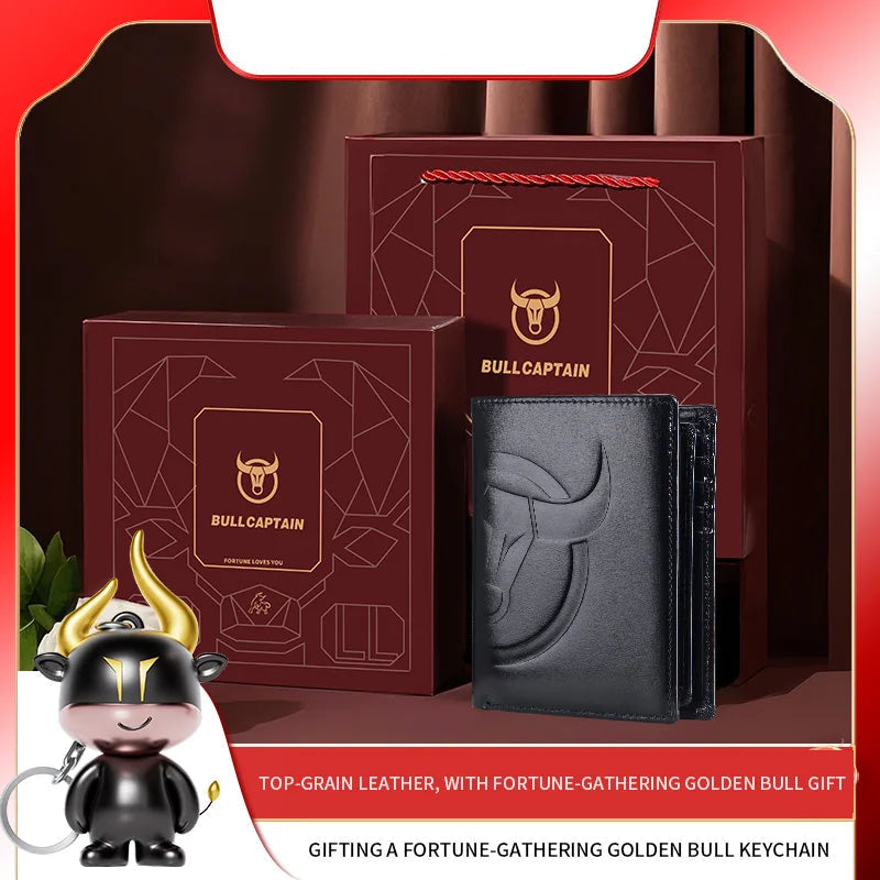 Genuine Leather Rfid Wallet With Coin Pocket For Valentines Gifts For Him