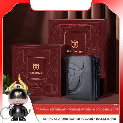 Genuine Leather Rfid Wallet With Coin Pocket For Valentines Gifts For Him