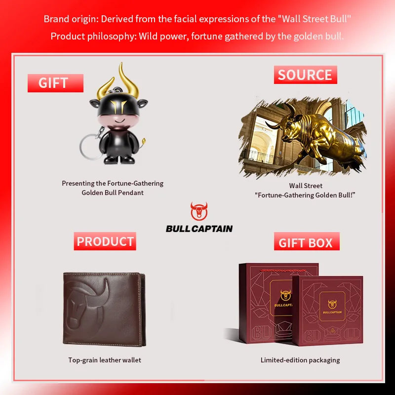 Genuine Leather Rfid Wallet With Coin Pocket For Valentines Gifts For Him