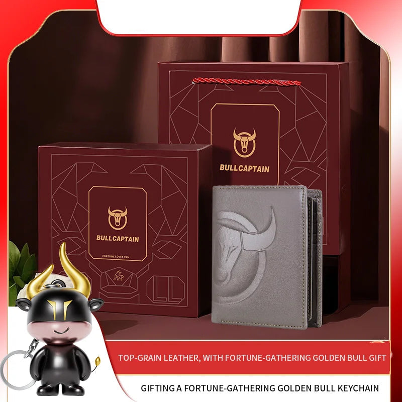 Genuine Leather Rfid Wallet With Coin Pocket For Valentines Gifts For Him