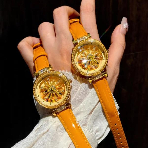 Gold-Tone Women's Watch With Yellow Strap