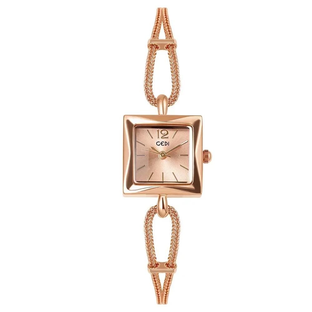 Gold Square Bracelet Women Watch 20mm