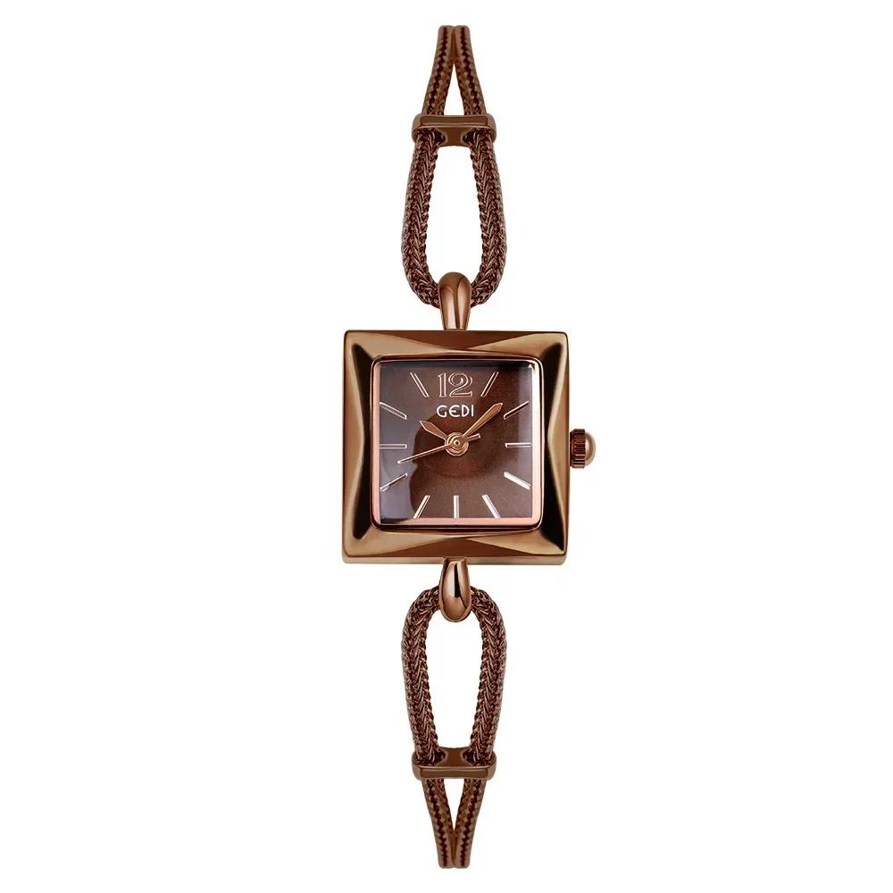 Gold Square Bracelet Women Watch 20mm