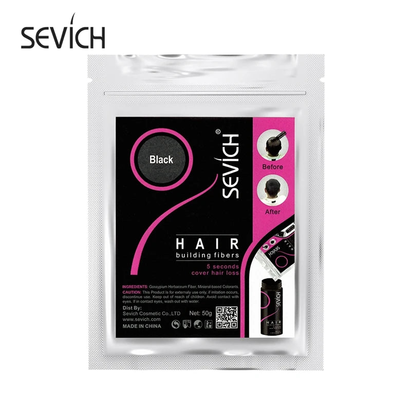 Sevich Instant Hair Growth Fibers - 10 Color Keratin Hair Building Fiber Powder - Hair Care Product