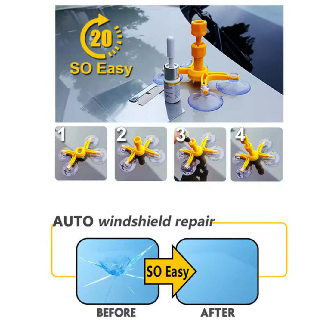 Professional Windshield Repair Kit for Car Windows – Quick Fix & DIY Home Use 249289