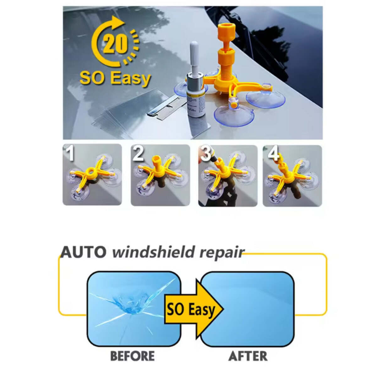 Professional Windshield Repair Kit for Car Windows – Quick Fix & DIY Home Use 249289