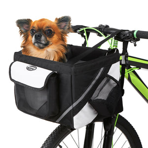 Removable Bicycle Basket For Pets With Adjustable Straps