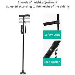 Collapsible Walking Cane With Led Light And Stable Base