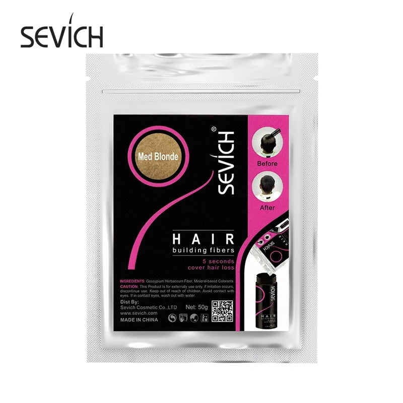 Sevich Instant Hair Growth Fibers - 10 Color Keratin Hair Building Fiber Powder - Hair Care Product