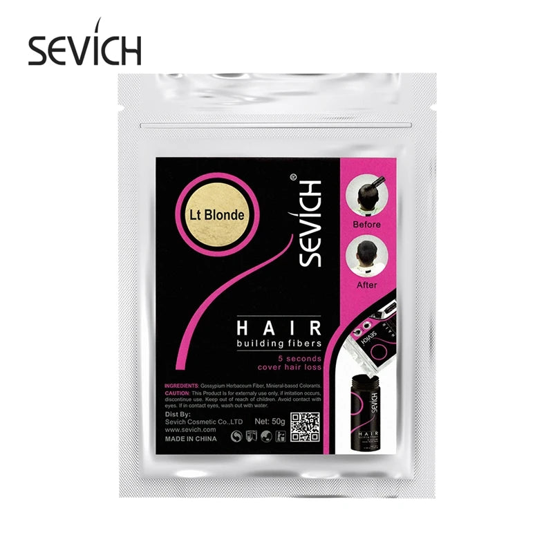 Sevich Instant Hair Growth Fibers - 10 Color Keratin Hair Building Fiber Powder - Hair Care Product