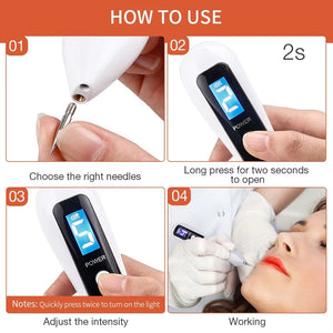 Portable 9-Level Lcd Plasma Pen For Mole, Tattoo And Freckle Removal