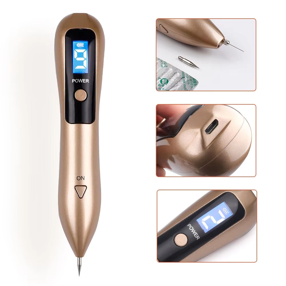 Portable 9-Level Lcd Plasma Pen For Mole, Tattoo And Freckle Removal