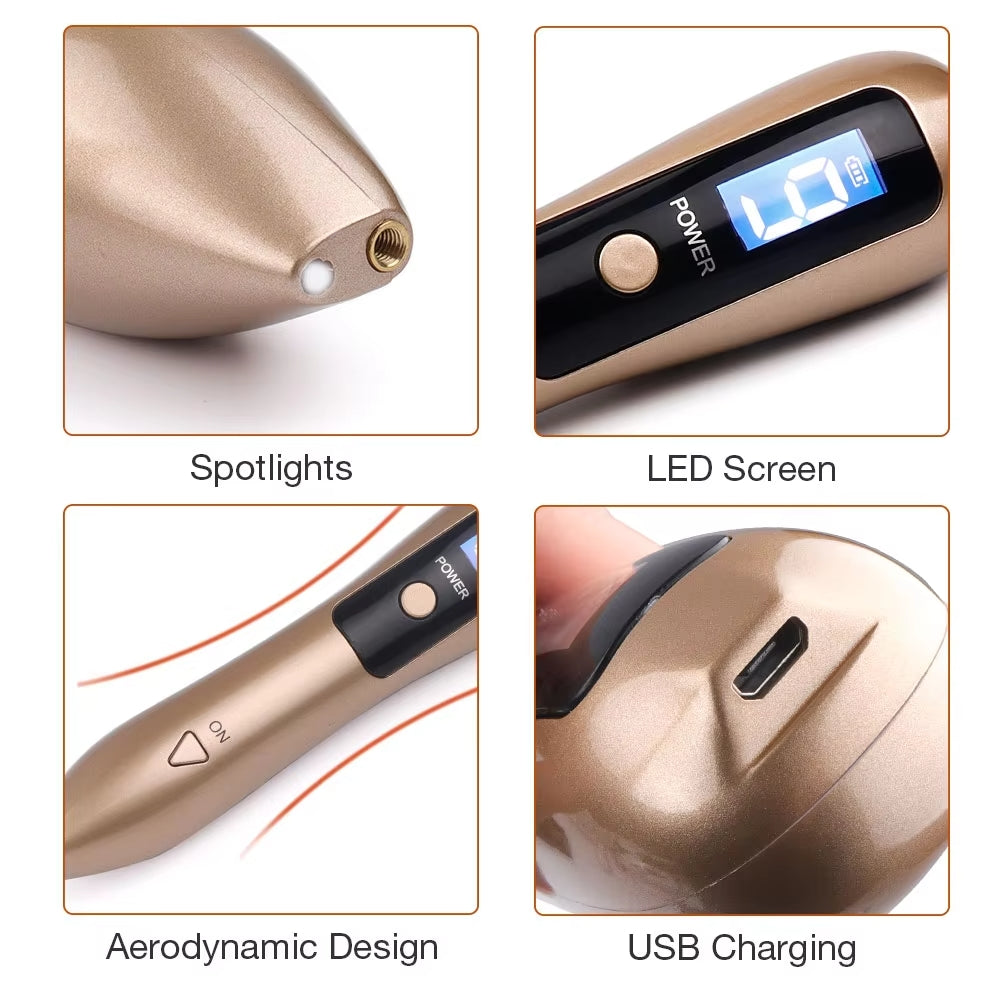 Portable 9-Level Lcd Plasma Pen For Mole, Tattoo And Freckle Removal